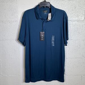 Alfani Men's AlfaTech Stretch Solid Polo Shirt blue 2XL $50